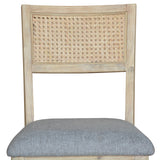 Grevillea Dining Chair Set of 2 Solid Acacia Timber Wood Rattan Furniture -Brown - Rear View
