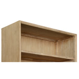 Grevillea Bookshelf Bookcase 4 Tier Drawers Solid Acacia Timber Wood - Brown - Low Angle