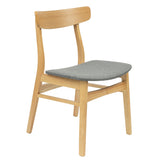 Oscar 5pc Dining Set 100cm Round Table 4 Chair Fabric Seat Scandinavian Style - Close-Up Angle