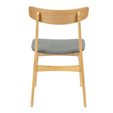 Oscar 5pc Dining Set 100cm Round Table 4 Chair Fabric Seat Scandinavian Style - Low Angle