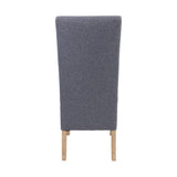 Jackson Dining Chair Set of 6 Fabric Seat Solid Pine Wood Furniture - Grey - Rear View