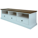 Norah ETU Entertainment TV Unit 180cm 3 Drawer Solid Acacia Timber Wood - Front View