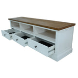 Norah ETU Entertainment TV Unit 180cm 3 Drawer Solid Acacia Timber Wood - Side View