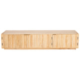 Cyrus ETU Entertainment TV Unit 200cm 3 Door Solid Mango Wood - Natural - Front View