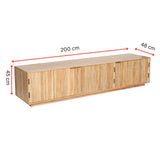 Cyrus ETU Entertainment TV Unit 200cm 3 Door Solid Mango Wood - Natural - Top-Down View