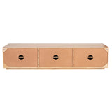 Cyrus ETU Entertainment TV Unit 200cm 3 Door Solid Mango Wood - Natural - Rear View