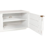 Cyrus ETU Entertainment TV Unit 200cm 3 Door Solid Mango Wood - White - Rear View