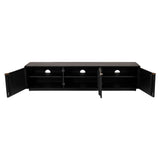 Cyrus ETU Entertainment TV Unit 200cm 3 Door Solid Mango Wood - Black - Side View