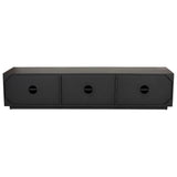 Cyrus ETU Entertainment TV Unit 200cm 3 Door Solid Mango Wood - Black - 45-Degree Angle