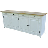 Lavasa Buffet Table 208cm 4 Doors Drawers Solid Mango Wood Farmhouse Furniture - Front View