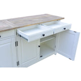 Lavasa Buffet Table 208cm 4 Doors Drawers Solid Mango Wood Farmhouse Furniture - Side View