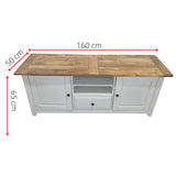 Lavasa ETU Entertainment TV Unit 160cm 2 Door Mango Wood Farmhouse Furniture - Front View