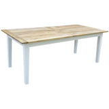 Lavasa 3pc Dining Set Table 170cm 2 Bench Seat Chair Solid Mango Wood Farmhouse - Front View