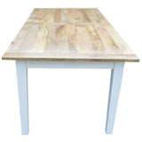 Lavasa 3pc Dining Set Table 170cm 2 Bench Seat Chair Solid Mango Wood Farmhouse - Top-Down View