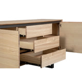 Aconite Buffet Table 180cm 2 Door 3 Drawer Solid Messmate Timber Wood - Natural - Top-Down View