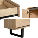 Aconite Buffet Table 180cm 2 Door 3 Drawer Solid Messmate Timber Wood - Natural - Low Angle