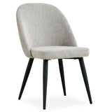 Erin Dining Chair Set of 4 Fabric Seat with Metal Frame - Quartz - Top-Down View