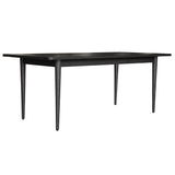 Claire Dining Table 180cm Solid Oak Wood Home Dinner Furniture - Black - Front View