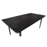Claire Dining Table 180cm Solid Oak Wood Home Dinner Furniture - Black - Top-Down View