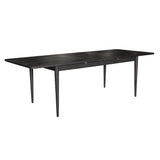Claire Dining Table Extendable 170-230cm Solid Oak Wood Furniture - Black - Side View