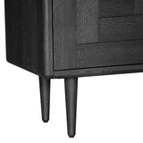 Claire Sideboard Buffet Table 160cm 3 Door Solid Oak Timber Wood - Black - Rear View
