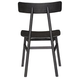 Claire Dining Chair Set of 4 Solid Oak Wood Timber Seat Furniture - Black - 45-Degree Angle