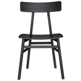 Claire Dining Chair Set of 6 Solid Oak Wood Timber Seat Furniture - Black - Front View