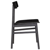 Claire Dining Chair Set of 6 Solid Oak Wood Timber Seat Furniture - Black - Top-Down View