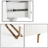 Knox ETU Entertainment TV Unit 180cm 3 Door 2 Drawer Solid Mango Wood - White - Rear View