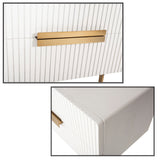 Knox ETU Entertainment TV Unit 180cm 3 Door 2 Drawer Solid Mango Wood - White - Close-Up Angle