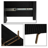 Knox ETU Entertainment TV Unit 180cm 3 Door 2 Drawer Solid Mango Wood - Black - Rear View