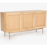 Martina Buffet Table Sideboard 145cm 3 Door Solid Mango Wood Storage Cabinet - Side View