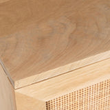 Martina Buffet Table Sideboard 145cm 3 Door Solid Mango Wood Storage Cabinet - Close-Up Angle