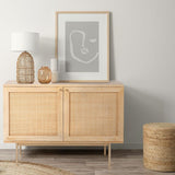 Martina Buffet Table Sideboard 100cm 2 Door Solid Mango Wood Storage Cabinet - Front View