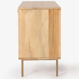 Martina Buffet Table Sideboard 100cm 2 Door Solid Mango Wood Storage Cabinet - Top-Down View