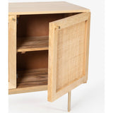 Martina Buffet Table Sideboard 100cm 2 Door Solid Mango Wood Storage Cabinet - Rear View