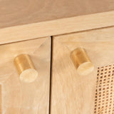 Martina Buffet Table Sideboard 100cm 2 Door Solid Mango Wood Storage Cabinet - Close-Up Angle