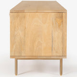 Martina ETU Entertainment TV Unit 147cm Solid Mango Wood Rattan Furniture - 45-Degree Angle