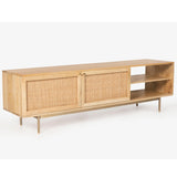 Martina ETU Entertainment TV Unit 175cm Solid Mango Wood Rattan Furniture - Side View