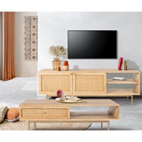 Martina Coffee Table 115cm Solid Mango Timber Wood Rattan Furniture - Front View