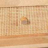 Martina Coffee Table 115cm Solid Mango Timber Wood Rattan Furniture - Close-Up Angle