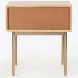 Martina Set of 2 Bedside Table 1 Drawer Storage Cabinet Solid Mango Wood Rattan - Top-Down View