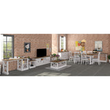 Beechworth 7pc Dining Set 200cm Table 6 Chair Pine Wood Hampton Furniture - Grey - Side View