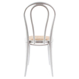 Azalea Arched Back Dining Chair 6 Set Solid Elm Timber Wood Rattan Seat - White - Side View
