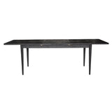 Claire 9pc Dining Set Table Extendable 170-230cm Oak Timber Seat Chair - Black - Side View