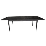 Claire 9pc Dining Set Table Extendable 170-230cm Oak Fabric Seat Chair - Black - Front View