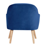 Keira Set of 2 Accent Sofa Arm Chair Fabric Uplholstered Lounge - Dark Blue - Close-Up Angle