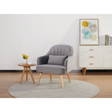 Keira Set of 2 Accent Sofa Arm Chair Fabric Uplholstered Lounge - Mid Grey - Side View