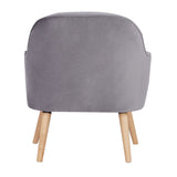 Keira Set of 2 Accent Sofa Arm Chair Fabric Uplholstered Lounge - Mid Grey - Close-Up Angle