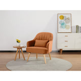 Keira Set of 2 Accent Sofa Arm Chair Fabric Uplholstered Lounge - Orange - Side View